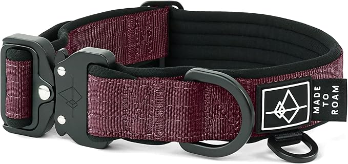 MADE TO ROAM Comfort Collar - Adjustable Nylon Dog Collar with Soft Comfortable Padding, Light Aviation Aluminum Metal Buckle for Small, Medium and Large Dogs (Vermont Weekend, Size 2)