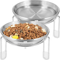Elevated cat Bowl, Raised Stainless Steel Cat Food and Water Dishes, Small Dog Bowl, Whisker Friendly, Anti-Vomiting, Neck Stress-Free, Non-Slip Stainless Steel Stand with 3 Legs- 2Pack