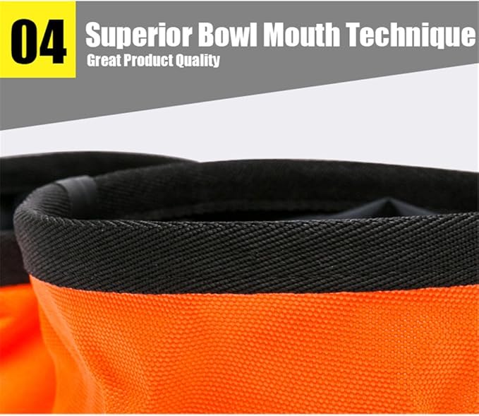 WINHYEPET Collapsible Canvas Dog Bowl Double Holder, Portable for Easy Travel, Foldable and Pocket Size for Running, Walking, Hiking, Camping, Waterproof Lining Holds Food and Water, Dogs 2 Way Use