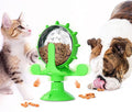 Interactive Cat Treat Leaking Toy for Small Dogs Original Slow Feeder Funny Dog Wheel Pet Products Accessories, Cat Treat Dispenser Toy Interactive Puzzle (Green)