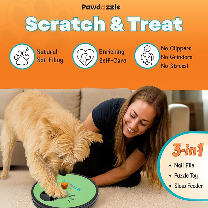 Pawdazzle Adjustable Dog Nail Scratch Board with Treat Box – Interactive Dog Nail File Scratch Pad | Built-in Treat Dispenser | Non-Slip | Stress-Free Nail Care for Dogs