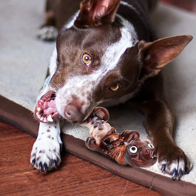 ASIDE Dog Toys for Aggressive Chewers,Dog Chew Toys for Large Dogs,Tough Dog Toys,Indestructible Dog Toys,Dog Toys for Medium Large Dogs Breed, Real Bacon Flavor (Brown)