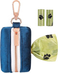ARING PET Dog Waste Bag Dispenser, Velvet Doggy Poop Bags Holders Attach to Any Leashes, Cute Portable Washable Pet Waste Pouch Dispenser with Metal Zipper