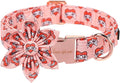 Unique Style Paws Valentiene's Day Dog Collar with Flower Heart Print Cotton Dog Collars Collar for Small Medium Large Dogs New