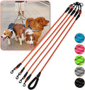 Four Dog Leash,4 Way Leash for Dogs,No Tangle Triple Leash for 4 Dogs,360 Swivel No Tangle Walking Leash for 4 Dogs,4 Dog Leash with Reflective for Large Medium Small Dogs