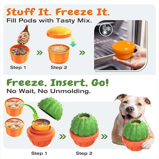 KADTC 3 in 1 Large-Size Durable Dog Fillable & Frozen Lick Treat Toy No-Transfer Freeze & Play,Long-Lasting Ultimate Boredom Buster, Kibble Dispenser Food Ball & Tough Dogs Chew Toys BPA-Free & Safe