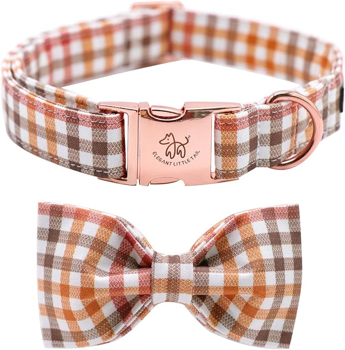 Elegant little tail Dog Collar with Bow, Comfotable Dog Bowtie, Bowtie Dog Collar Adjustable Dog Collars for Small Medium Large Dogs and Cats