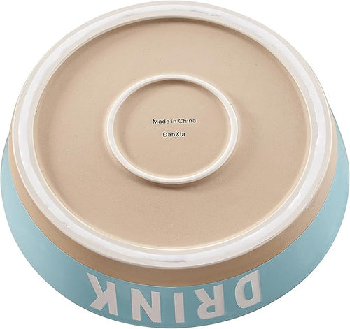 10" Non-Slip Ceramic Dog Bowl, 71 Oz Heavy-Duty Dog Food/Water Dish, Pet Feeding Bowl for Medium-Sized Dogs and Large Breeds, Porcelain Pet Feeder Bowl, Microwave and Dishwasher Safe, Lake Blue