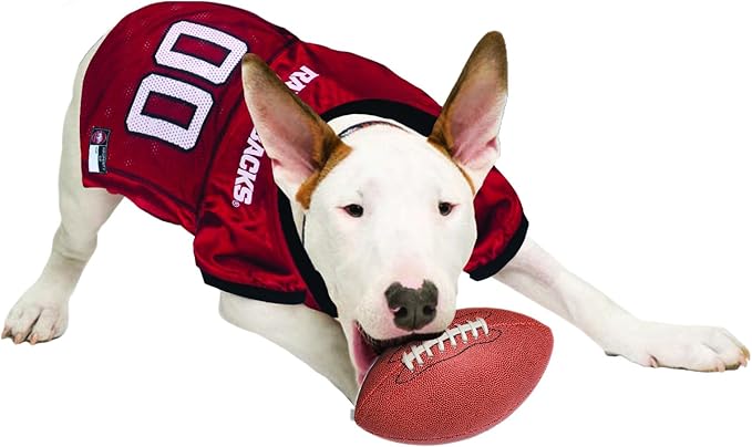 Pets First NCAA College Arkansas Razorbacks Mesh Jersey for DOGS & CATS, Large. Licensed Dog Jersey with your Favorite Football/Basketball College Team