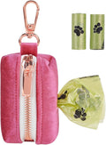 ARING PET Dog Poop Bag Holder, Velvet Doggy Waste Bag Dispenser Attach to Any Leashes, Portable Washable Pet Waste Pouch Dispenser with Metal Zipper