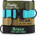 Personalized Tactical Dog Collar with Name and Phone Number, Heavy Duty Nylon Military Dog Collar with Strong Metal Buckle for Medium and Large Dogs