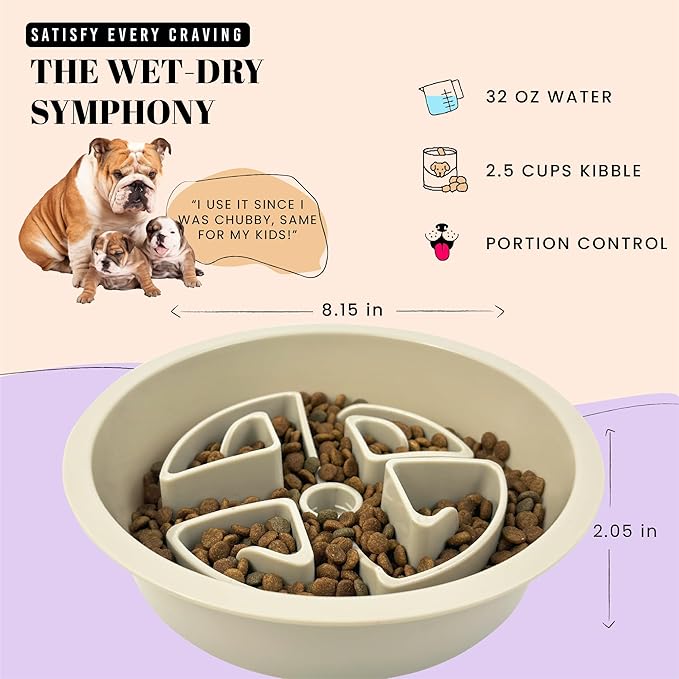 AVERYDAY Slow Feeder Dog Bowls for Large Breeds Fits Raised Feeding Station, Puzzle Dog Food Bowls to Slow Down Eating, Dogs Feeding Bowl with Non-Slip, Slows Feeder Pet Bowl for Wet and Dry Food