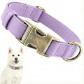 Dog Collars for Medium Dogs Silicone Leather Dog Collars Soft Flexible Waterproof Odor-Proof Durable Thick Classic Adjustable Pet Puppy Collar (Purple, Medium (11.5-18.5" Neck))