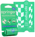 Springer Dog Poop Bag Dispenser Holder with Bags, No Dangle Design for Leash, Premium Thick Waste Bags with Easy to Open Tab, Unscented, 1 Dispenser and 15 Count