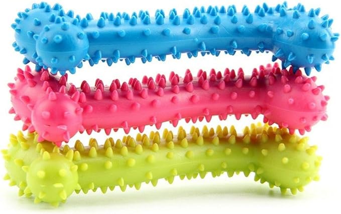 Greenbrier Resistant to Bite Bone Dog Puppy Molars Rubber Ball Play for Teeth Training Thermal Pet Dog Chew Toys Clean Teeth Bite Bones (Blue)