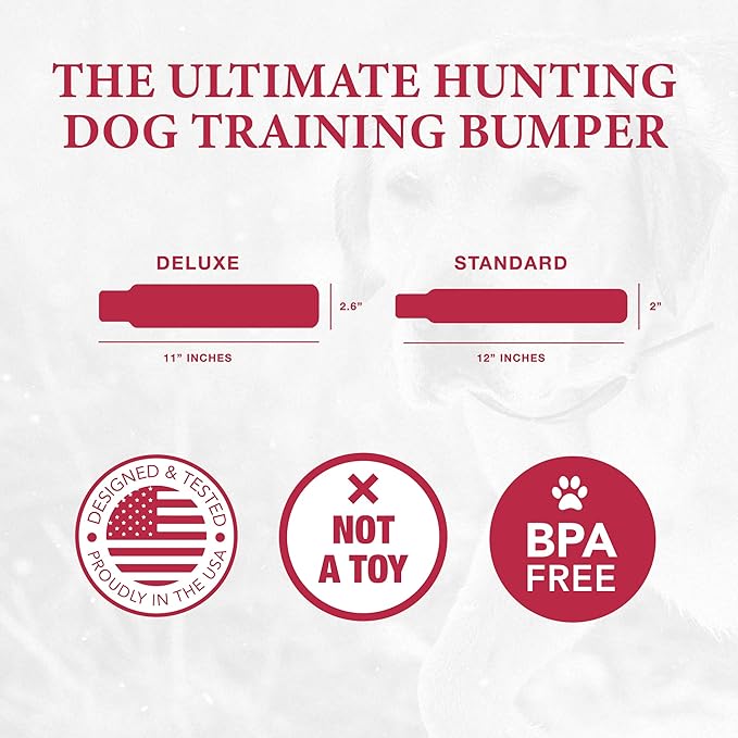 HUNTMARK Dog Bumpers – Standard Fetch Trainer for Hunting and Sporting Dogs – Puppy Training Dummy with Textured Pattern – Color-Spectrum Retrieving Bumpers – 12 x 2-inch