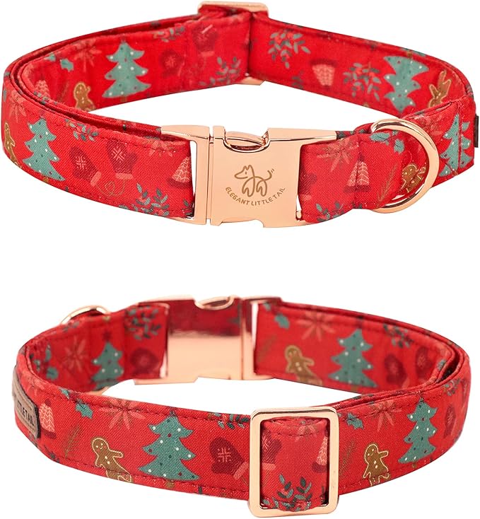 Elegant little tail Christmas Dog Collar,Puppy Collar, Male or Female Dog Collar with Bow Adjustable Soft Bow tie Dog Collars for X-Small Dogs