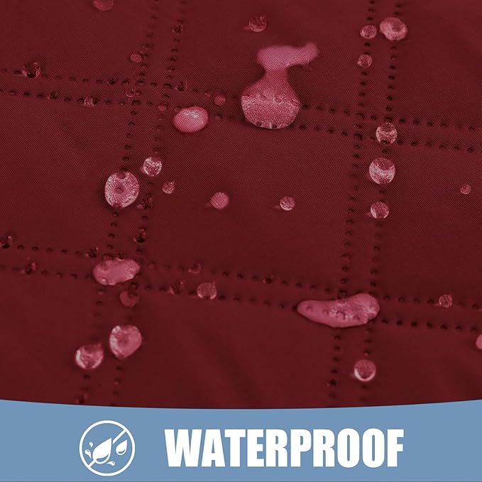 Smiry Waterproof Dog Bed Cover Pet Blanket, Soft Washable Dog Blanket for Furniture Bed Couch Sofa Reversible, Checkered (30"x53", Wine Red/Beige)