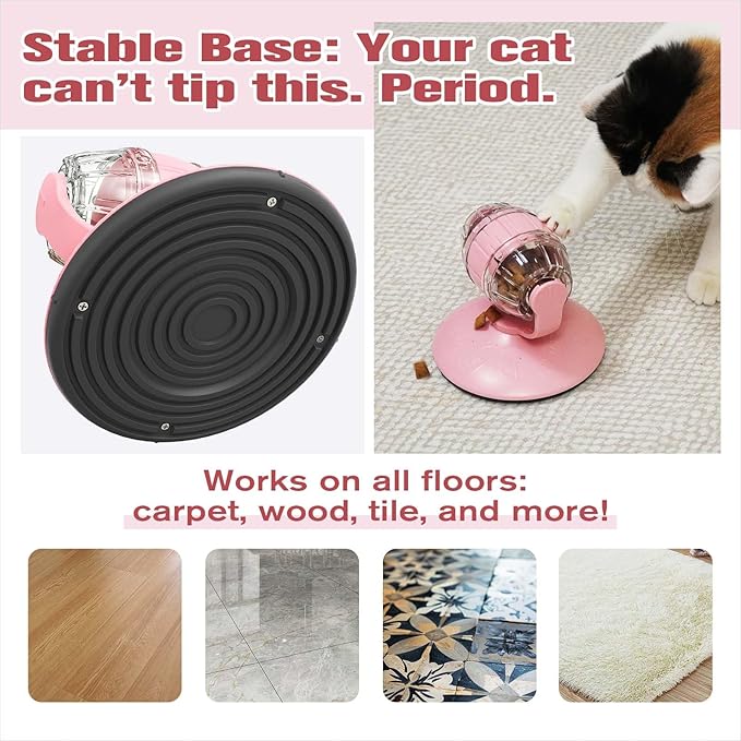 Cat Roll Feeder, Interactive Cat Toy & Dog Toys, Treat Dispenser for Indoor Cats, Small Dogs, Puppies, Slow Feeder, Enrichment Toy for IQ Training, Mental Stimulation, Relieve Boredom, Gifts (Pink)