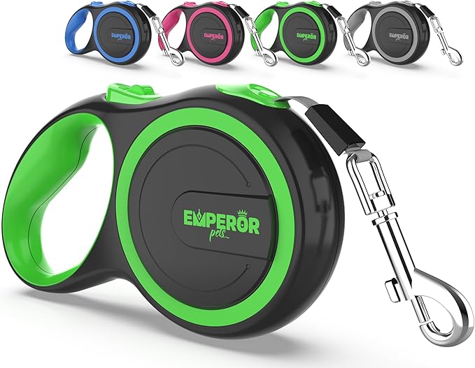 Emperor Pets 16 Feet Retractable Dog Leash Large Dogs - Up to 110lbs, Heavy Duty Leash Retractable 26 ft, Dog Leashes for Large Breed Dogs -GN16