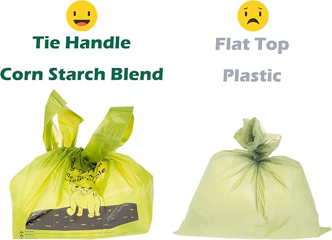 GREENER WALKER Tie Handles Poo Bags for Dog Waste, 600 Doggy Waste Bags Extra Thick Strong 100% Leak-Proof (Brown)