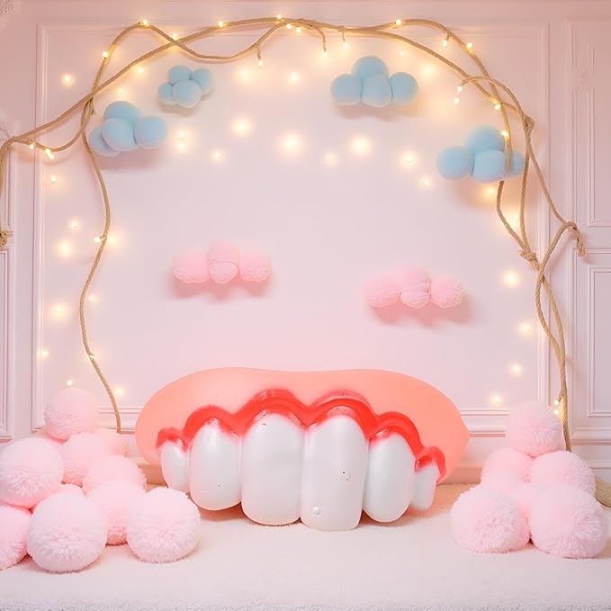 White Neat Teeth Fake Teeth for Dogs,Funny Silicone Braces,Creative Fake Dog Chew Toys, Easy to Apply Toy,Interactive Toys, Christmas Costume Suitable Accessories
