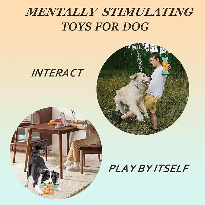 Melede Dog Squeaky Toy, Indestructible Plush and Nylon Fabric Dog Puzzle Toy, Interactive Dog Toys