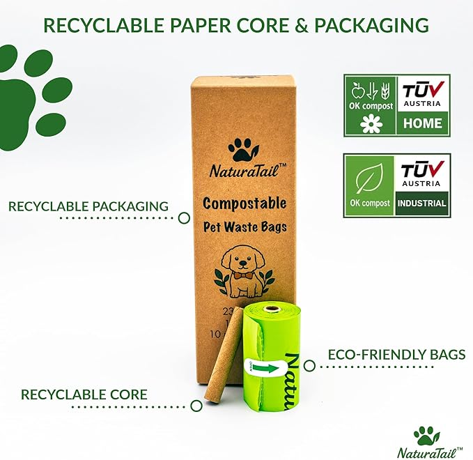 Extra-thick Compostable Dog Waste Bags - Leakproof, Durable & Eco-friendly (200 Bags)