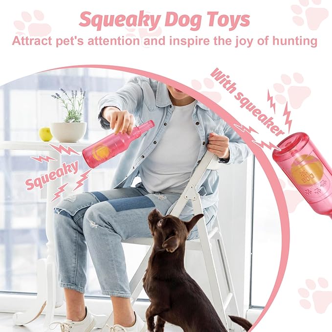 Water Bottle Dog Toy,Crunchnplay Bottle Toy for Dogs,Floating Dog Chew Toys,Squeaky Dog Toys for Aggressive Chewers,Dog Toy Water Bottle Cruncher,Interactive Dog Toys for Small Medium Dogs Boredom