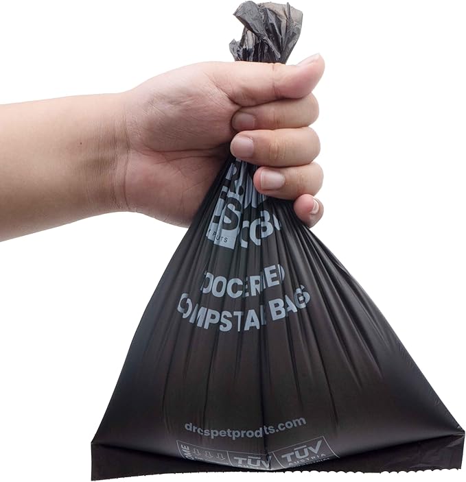 100% Certified Compostable Dog Poop Bags - Dr. C's Premium Dog Poop Bags - 120 Bags / 8 Rolls, Extra thick, Leak Proof, Unscented, Plant Based, Earth Friendly and USA Owned