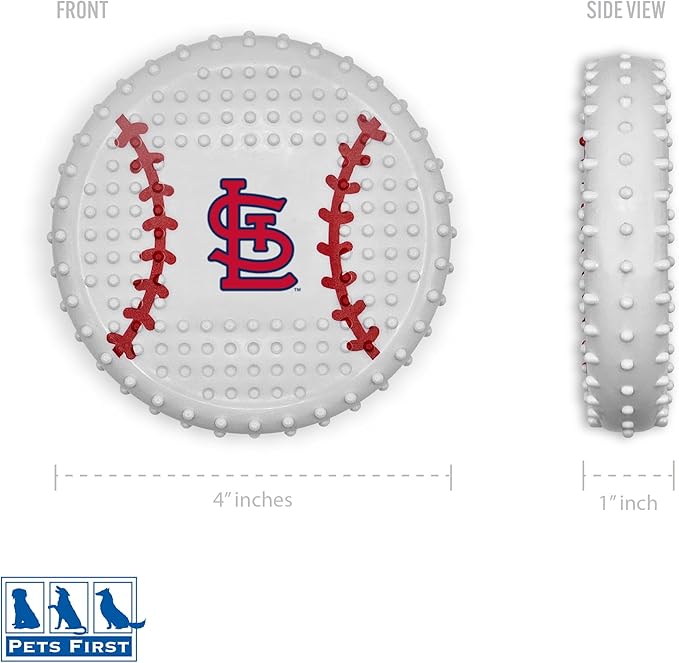 Pets First MLB St Louis Cardinals Mega-chew Hard-Nylon Bacon-Flavored Baseball Chew Toy, Indestructible Dog and Cat Chewy Toy, Tug, Fetch Toy, Sporty Fun Toy for Dogs