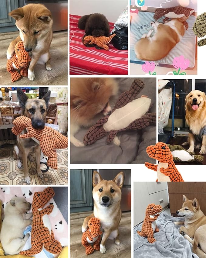 2023 New Indestructible Robust Dino, Durable Interactive Robustdino Dog Toy, Squeaky Dog Toys For Aggressive Chewers, Soft Dog Toys, Unbreakable Stuffed Plush Dog Toy Aggressive Chewers (GREEN)