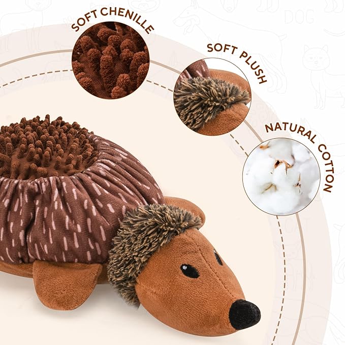 2 in1 Interactive Hedgehog Dog Toy, Plush Dog Treat Puzzle Toy, Enrichment Toys for Puppy(Not for Aggressive Chewers)