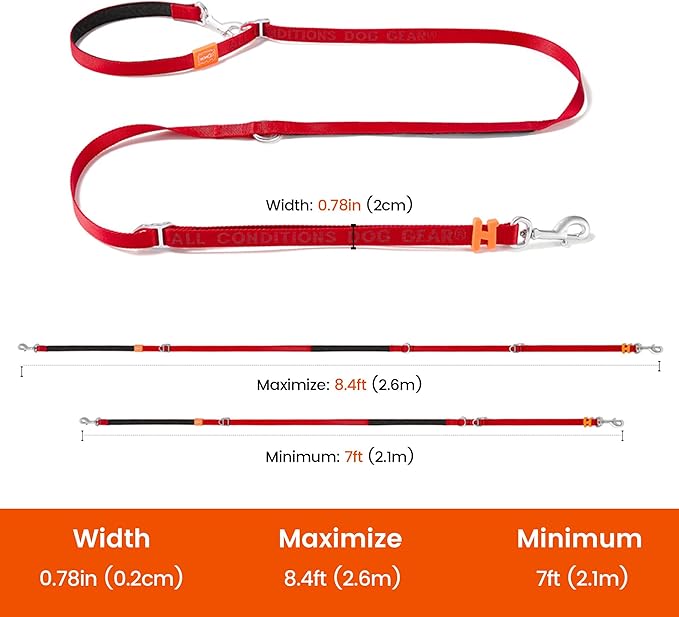 HOWGO Hands Free Dog Leash with Padded Handle,Multifunctional Crossbody Waist Leash for Walking Running Jogging Training,7.5 FT Nylon Adjustable Length for All Breeds(Green, Ultralight)