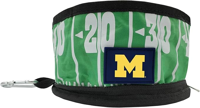Pets First NCAA Michigan Wolverines Collapsible Dog Travel Bowl Set, 2 Pack Food & Water Bowls for Dogs, Best Portable & Lightweight Leak-Proof Dog Bowls for Travel
