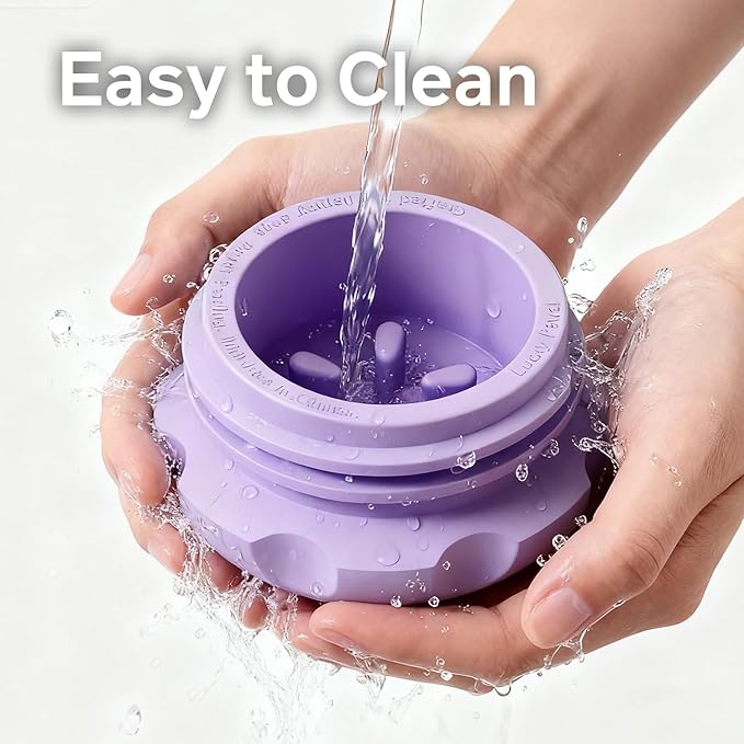 Dog Toy & Frozen Treat Tray - Compatible with Refill Pops, Freezable Fillable Rubber Dog Toys for Boredom, Reduce Anxiety, Dog Enrichment Puzzle Toy for Medium Large Dogs >25 lbs (Purple)