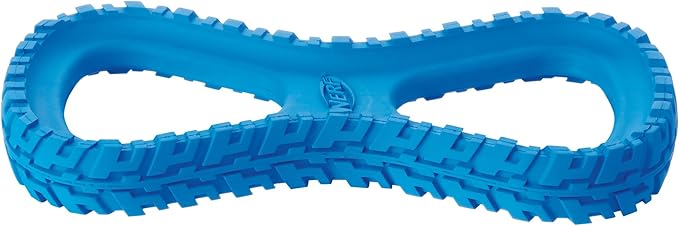 Nerf Dog Tire Infinity Tug Dog Toy, Lightweight, Durable and Water Resistant, 10 Inches, for Medium/Large Breeds, Single Unit, Blue