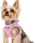 rabbitgoo Small Dog Harness, Step-in Soft Mesh Puppy Vest with Safety Buckle, Breathable Reflective Pet Harness for Small Sized Dogs, Light Pink XS
