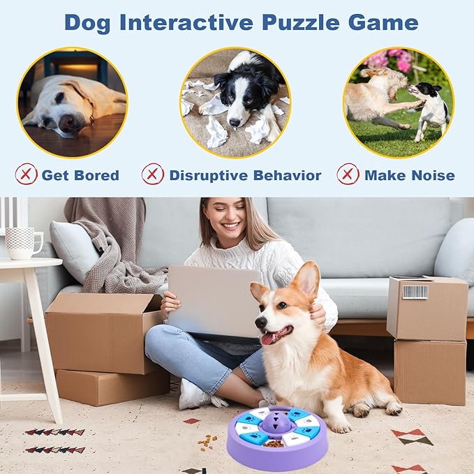 Interactive Dogs Toys for Slow Feeder, Pets Puzzle Feeders for Food Dispenser, Cat Treat Puzzle Feeder for Medium Small Dogs Cats IQ Training Reducing Boredom Intelligence Improving (purpul)