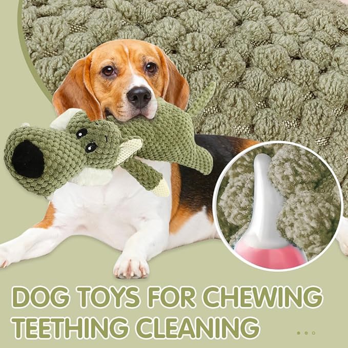 2026 New Dog Plush Toys for Aggressive Chewers, Upgrade Dog Toys Indestructible Dog Puppy Squeaky Chew Toys, Interactive Dog Toys for Heavy Chewers Durable Chew Toys Dog Plush Toy (Green)