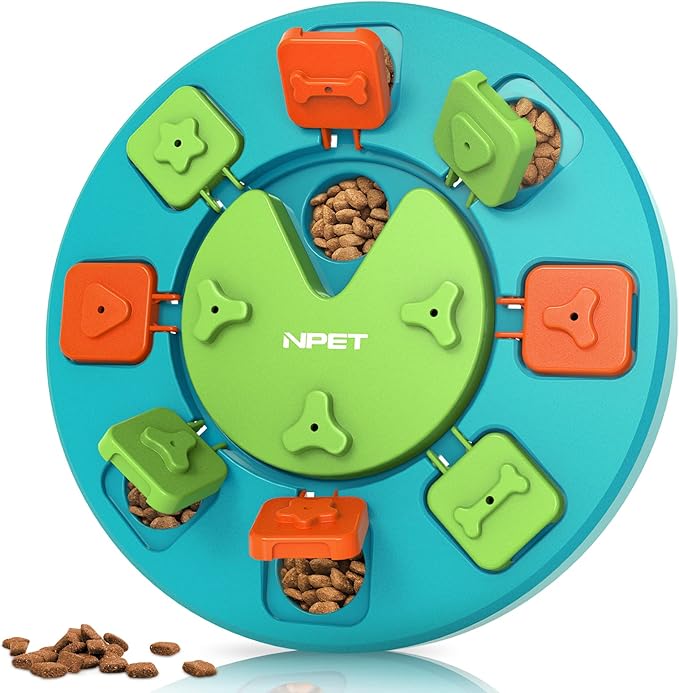 NPET Dog Puzzle Toy, Interactive Dog Toys for Small & Medium Dogs, Dog Enrichment Toys for Pet IQ Training & Mental Enrichment (Green, Level 1)
