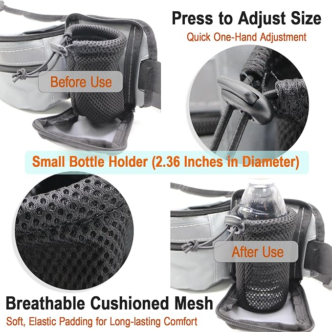 Pet Training Waist Pack, Dog Training Treat Pouch, Hands-Free Dog Walking Fanny Pack with Poop Bag Dispenser and Bottle Holder, Adjustable Dog Treat Pouches for Pet Training and Walking,Big Size