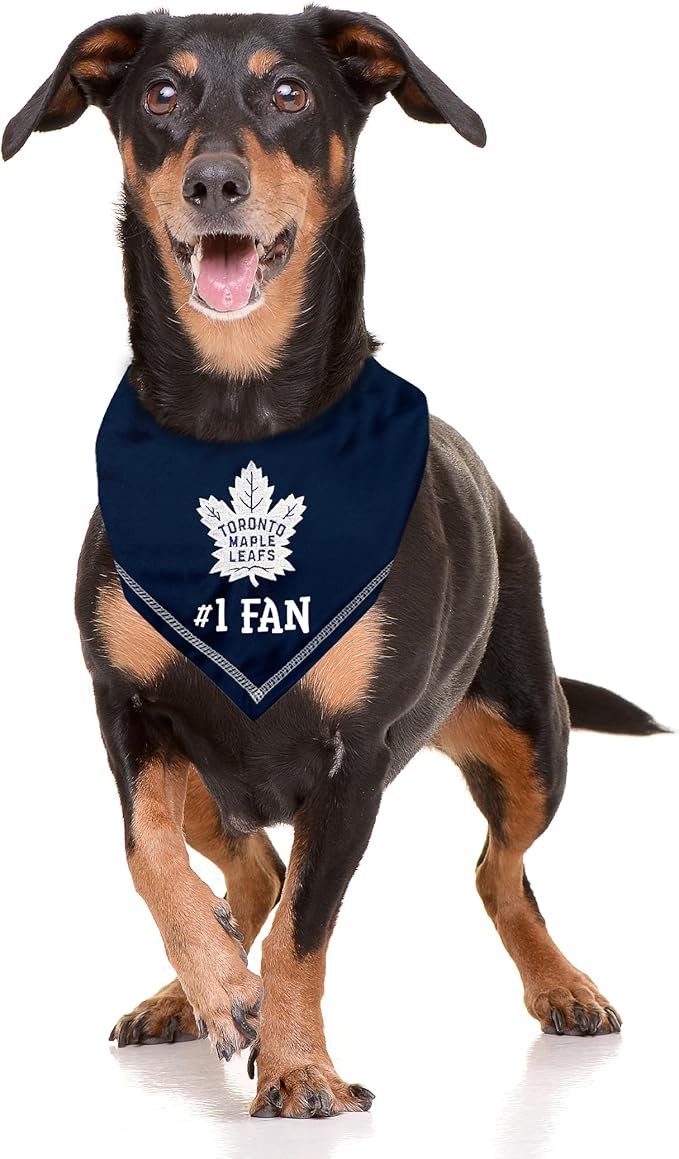 Pets First NHL Toronto Maple Leafs Personalized Tie Around Bandana for Dogs & Cats Size Large/X-Large. Custom Dog Bandana Scarf Bib for Pet Cat Dog. The Ultimate Game-Day & Party Customizable Bandana