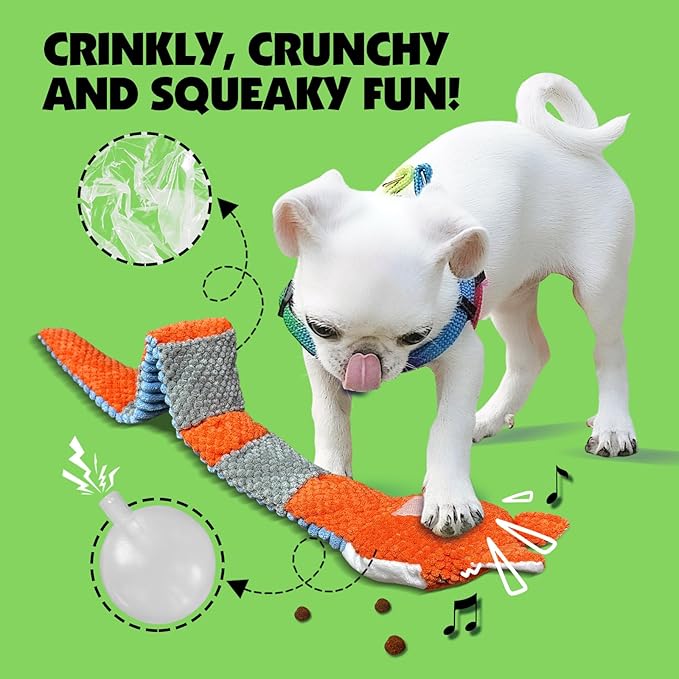 Interactive Squeaky & Crinkle Dog Puzzle Toys - IQ Training and Foraging Games for Mental Stimulation - Plush Dog Toys for Small, Medium and Large Dogs to Keep Them Busy (3 Pack)