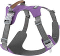 No Pull Dog Harness – Adjustable Reflective Nylon Vest for Small Medium Large Dogs, Escape Proof Training Harness with Leather Control Handle, Lightweight Aluminum Hardware (Purple, S)