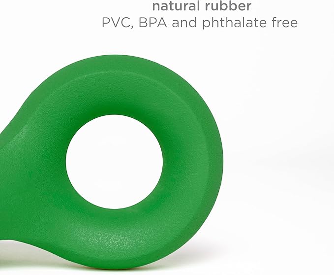 Ubbi Chomp Dog Chew Toy for Medium to Large Dogs, Durable Natural Rubber Interactive Bouncing Toy for Aggressive Chewers, Dishwasher Safe, Green