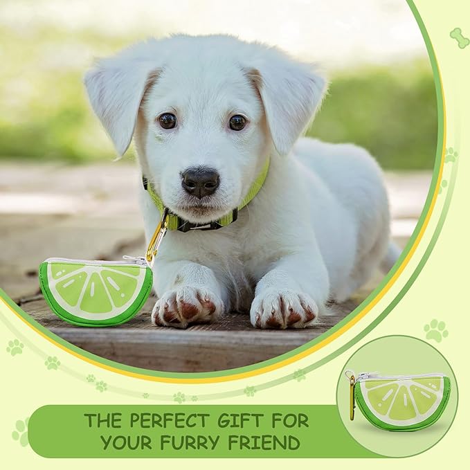 Lime Shape Dog Poop Bag Holder, Thin Lightweight Potty Bag Carrier Dispenser for Dog Walking, Lime Medium, Pet Outdoor Accessory