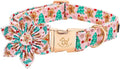 Elegant Little Tail Dog Collar with Flower, Christmas Dog Collar for Medium Dogs