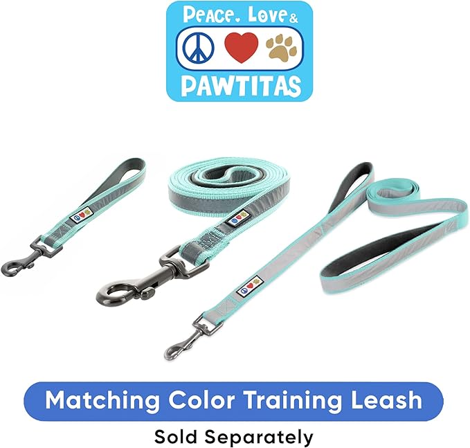 Pawtitas Red Reflective Martingale Dog Collar, Medium