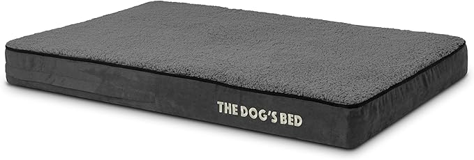 The Dog’s Bed Orthopedic Memory Foam Dog Bed Mattress, Plush Fabric, Grey Plush, Large, 4-Inch